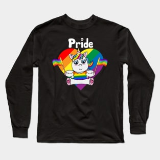 Pride Unicorn LGBT Flag Gay Pride Awareness Long Sleeve T-Shirt